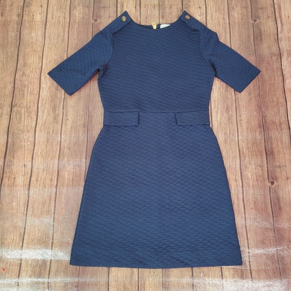 Sail to Sable Womens Dress Blue 0 Sailor Gold Button Short Sleeve Quilted - Picture 1 of 10
